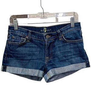 7 For All Mankind Rolled Denim Shorts Size 27